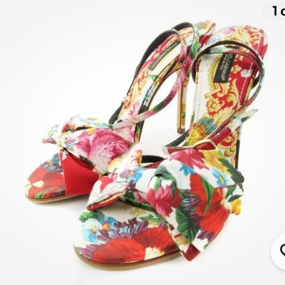 Vintage Frank Moore Floral Cloth Mules, 8.5
